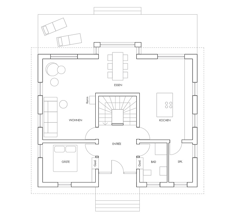 Grundriss Erdgeschoss Projekt: Wohnen in der Gartenstadt